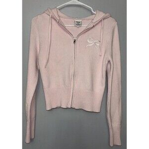 Vine & Valley Soft Pink Sweater With Bow On Right Side Size Large